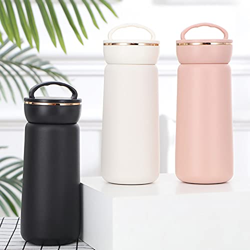 Vacuum Insulated Hot Water Bottle Stainless Steel Flask Travel Mug Coffee Cup 13OZ ,Black