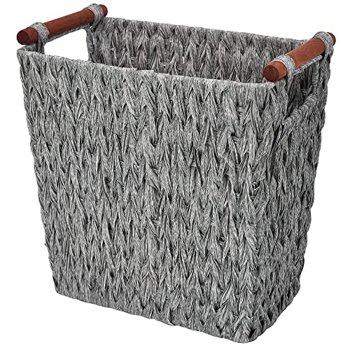 GRANNY SAYS Bundle of 1-Pack Wicker Wastebasket & 1-Pack Wicker Bathroom Wastebaskets