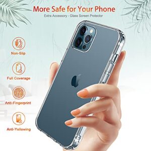 GiiKa for iPhone 12 Pro Max Case with Screen Protector, Clear Full Body Shockproof Protective Hard Case with TPU Bumper Cover Phone Case for iPhone 12 Pro Max