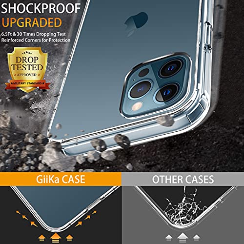 GiiKa for iPhone 12 Pro Max Case with Screen Protector, Clear Full Body Shockproof Protective Hard Case with TPU Bumper Cover Phone Case for iPhone 12 Pro Max