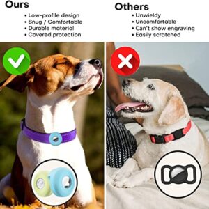 Airtag Dog Collar Holder [2 Pack] Silicone Waterproof Protective Air Tag Cat Collar Cover, Anti-Lost Locator Case for Apple Airtags Compatible with Pet Collars Loop Dogs Cats & Pets Accessories