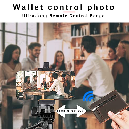 SMART CC Bluetooth Anti-lost Men Thin Slim Wallet Money Clip Credit Card Holder for Men (Coffee)