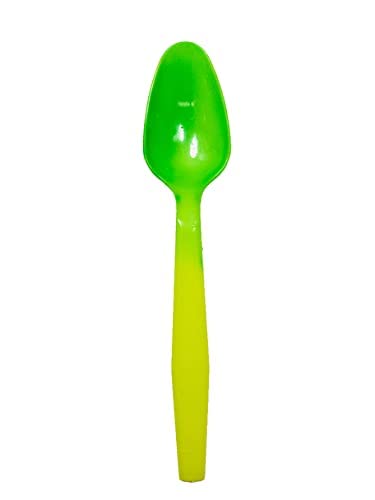 Color Changing Reusable Spoons, Pack of 25, Assorted Colors, reacts to cold food temperatures and changes color -yogurt, ice cream, gelato, cold drinks - PACKED IN USA