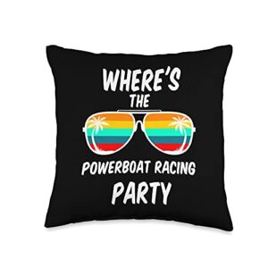 cool hobby deco and graphics co. cool funny powerboat racing throw pillow, 16x16, multicolor