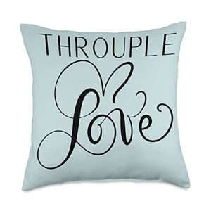 polyamory couples polyamory throuple three couples relationship love heart throw pillow, 18x18, multicolor