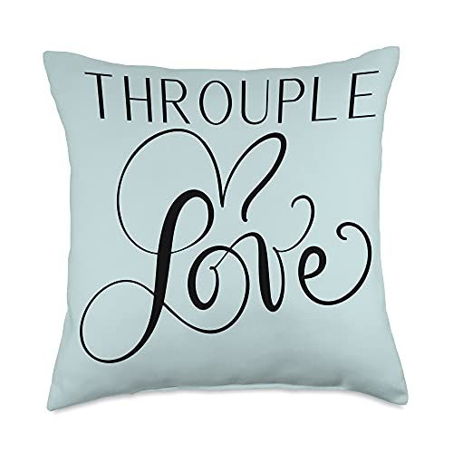 Polyamory Couples Polyamory Throuple Three Couples Relationship Love Heart Throw Pillow, 18x18, Multicolor