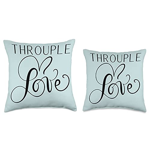 Polyamory Couples Polyamory Throuple Three Couples Relationship Love Heart Throw Pillow, 18x18, Multicolor