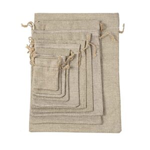 WEWIVODA Burlap Bags, 25 Packs 6''x8'' Drawstring Gift Bag Burlap Candy Pouch Party Favor Linen Pockets for Wedding Birthday Party Halloween Thanksgivings Christmas New Year Valentine's Day (6''x8'')