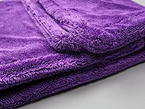 DEUTSCHMOTOR Super Fast 1600 GSM Large Microfiber Drying Towels 31"x20" (80x50cm) one Towel drys one car 2022 Twist-Loop Design (Purple)