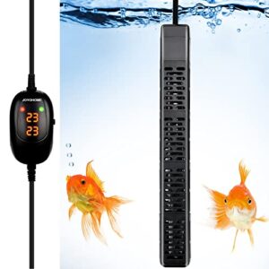 joyohome aquarium heater, 500w fish tank thermostat heater with dual led temp controller suitable for marine saltwater and freshwater