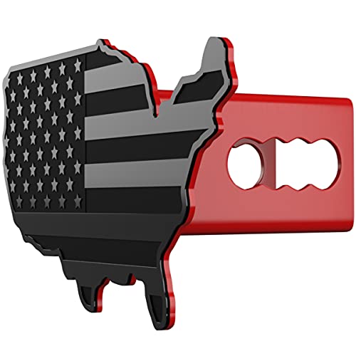 eVerHITCH USA Map Flag Metal Trailer Hitch Cover Heavy Duty for Trucks Cars SUV (Fits 2" Receiver, Black Map)