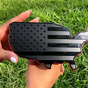 eVerHITCH USA Map Flag Metal Trailer Hitch Cover Heavy Duty for Trucks Cars SUV (Fits 2" Receiver, Black Map)