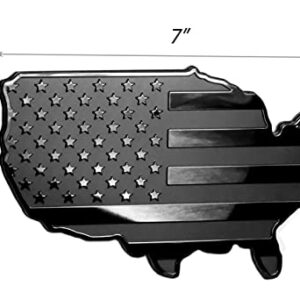 eVerHITCH USA Map Flag Metal Trailer Hitch Cover Heavy Duty for Trucks Cars SUV (Fits 2" Receiver, Black Map)