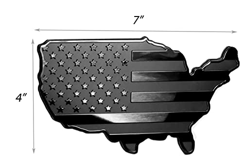 eVerHITCH USA Map Flag Metal Trailer Hitch Cover Heavy Duty for Trucks Cars SUV (Fits 2" Receiver, Black Map)