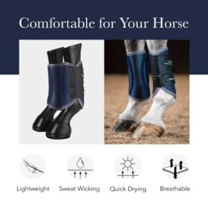 LeMieux Ultra Mesh Snug Support Horse Boots - Protective Gear and Training Equipment - Equine Boots, Wraps & Accessories (Black/Front Medium)