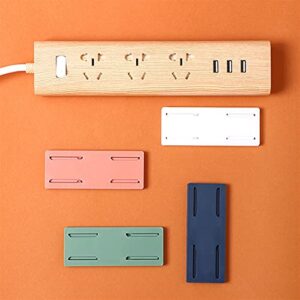 HAISERVEN 6PC Seamless Punch Free Plug Sticker Holder Wall Fixer Power Strip Holders Storage Sockets Wall Holders Shelf Stand Holder Plug Hook Hook (Color : Blue)