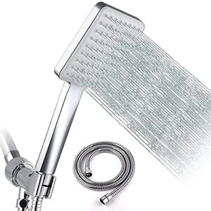 ablink high pressure shower head with handheld, 6 modes chrome shower head with 59" stainless steel hose and adjustable shower bracket
