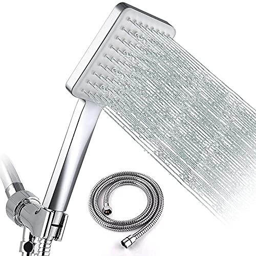 Ablink High Pressure Shower Head with Handheld, 6 Modes Chrome Shower Head with 59" Stainless Steel Hose and Adjustable Shower Bracket