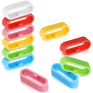 12 Pieces Replacement Fastener Ring 20 mm Silicone Replacement Fastener Secure Loops Silicone Connector Security Rings Holder Keeper Loops Replacement for Smartwatch Strap Accessories, 6 Colors