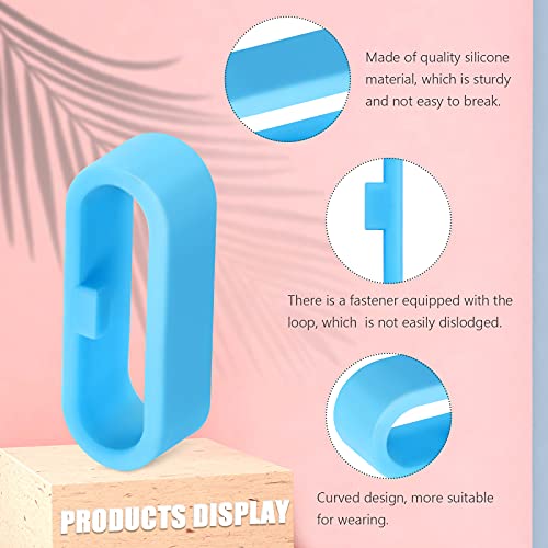 12 Pieces Replacement Fastener Ring 20 mm Silicone Replacement Fastener Secure Loops Silicone Connector Security Rings Holder Keeper Loops Replacement for Smartwatch Strap Accessories, 6 Colors