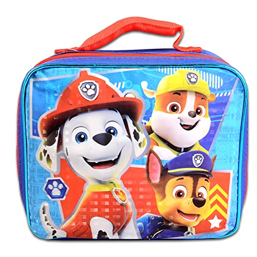 Nick Shop Paw Patrol Water Bottle Lunch Bag ~ 5 Pc Bundle With Paw Patrol Lunch Box, Plastic Bottle, Stickers And Door Hanger (Paw Patrol School Supplies)