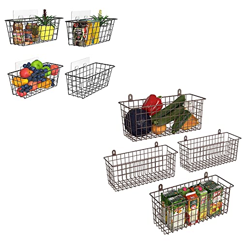 MaraFansie 4 Adhesive Basket & 4 Extra Large Wall Basket