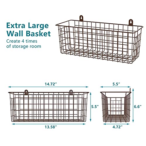 MaraFansie 4 Adhesive Basket & 4 Extra Large Wall Basket