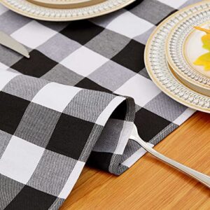 Buffalo Plaid Table Runners 2 Packs 13x84 Inches Check Black and White Table Runner Fall Thanksgiving Table Runners for Parties