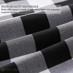 Buffalo Plaid Table Runners 2 Packs 13x84 Inches Check Black and White Table Runner Fall Thanksgiving Table Runners for Parties