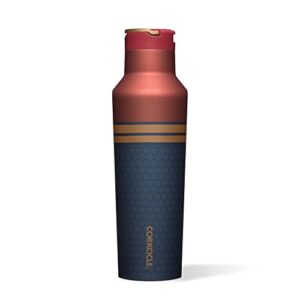 corkcicle sport canteen - water bottle & thermos - triple insulated shatterproof stainless steel, 20 oz, marvel - captain marvel