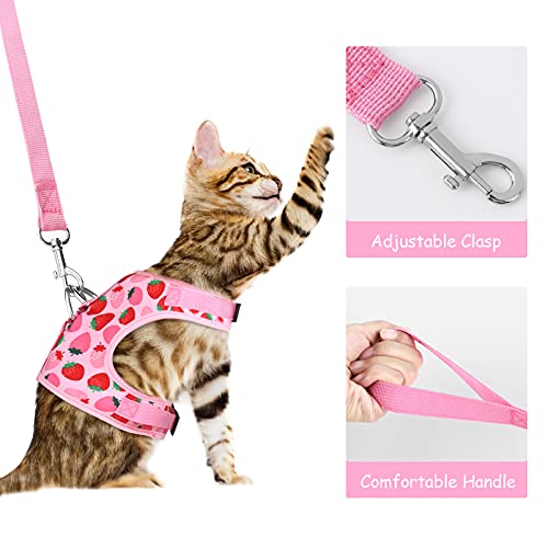 URATOT Cat Harness and Leash Set Cat Vest Harness Pet Leash and Collar Set Pet Harness for Kitties Puppies Small Pets Outdoor Walking, Small