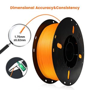 UVink 3D Printer Filament 1.75mm PLA Bubble-Free Low Warpage 1KG Bundle Compatible for Most FDM 3D Machines. (Orange)