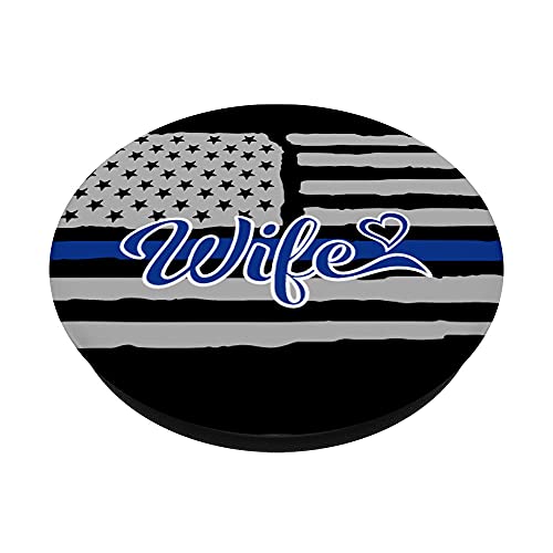 Police Wife, American Flag, Thin Blue Line Police Flag PopSockets Swappable PopGrip