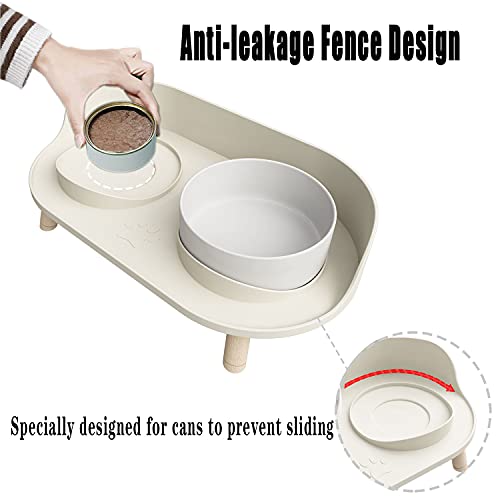 Cat Food Bowls, Elevated Ceramics Dog Cat Bowls Stand with No-Spill Design,3 Adjustable Heights Anti Vomiting Cat Water Bowl,5 inches Raised Bowl for Medium and Small Size Dog Cats