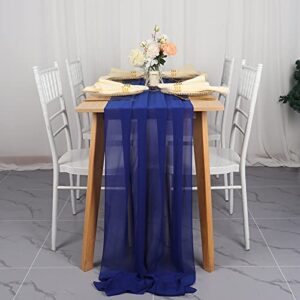 pardecor chiffon table runner 29inx120in table runner sheer table runner chiffon table runners for weddings chiffon fabric for wedding arch tulle table runner satin table runner boho (1, blue)
