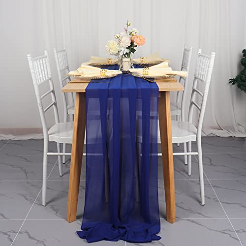 Pardecor Chiffon Table Runner 29inx120in Table Runner Sheer Table Runner Chiffon Table Runners for Weddings Chiffon Fabric for Wedding Arch Tulle Table Runner Satin Table Runner Boho (1, Blue)