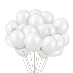 white balloons 12 inch, 100 pack premium quality latex party balloons for brthday shower weding decorations