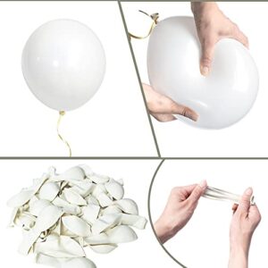 White Balloons 12 Inch, 100 Pack Premium Quality Latex Party Balloons for Brthday Shower Weding Decorations