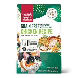the honest kitchen whole food clusters grain free chicken dry cat food, 4 lb bag