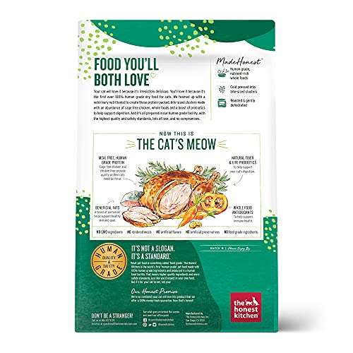 The Honest Kitchen Whole Food Clusters Grain Free Chicken Dry Cat Food, 4 lb Bag