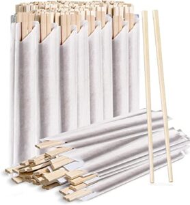 bamboo wooden chopsticks (50 pairs) | cooking chopstick | sturdy smooth finish chop sticks | reusable chopsticks| japanese chinese korean chopsticks | individually wrapped disposable chopsticks wood