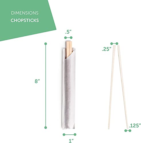 Bamboo Wooden Chopsticks (50 Pairs) | Cooking Chopstick | Sturdy Smooth Finish Chop Sticks | Reusable Chopsticks| Japanese Chinese Korean Chopsticks | Individually Wrapped Disposable Chopsticks Wood