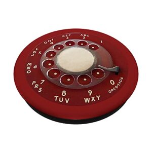 Red Rotary Phone Dial Retro Mid Century Vintage Dial PopSockets Swappable PopGrip