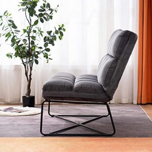 MCombo Loveseat Sofa Couch, Mid-Century Velvet Armless Settee, 2-Seater Upholstered Bench for Living Room Bedroom 4018 (Dark Grey)