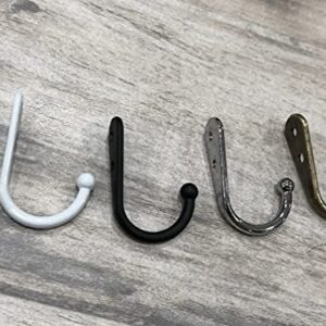 HONJIE 10 Pieces Small Hooks Wall Mounted Coat Hooks,Zinc Alloy Antique Single Hook for Hanging Mug Cup, Bag, Robe, Towels, Keys,White