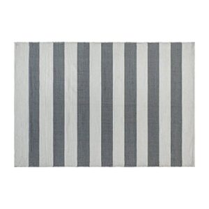 flash furniture melissa indoor/outdoor area rug - grey & white - cabana striped - 5' x 7' - stain resistant