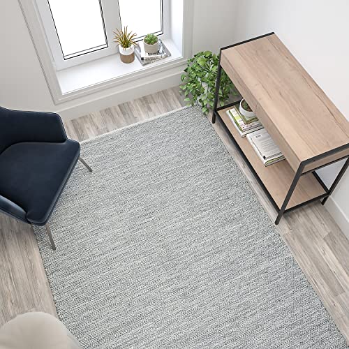 Flash Furniture Abbott Area Rug - Grey - Diamond Pattern - 5' x 7' - Stain Resistant