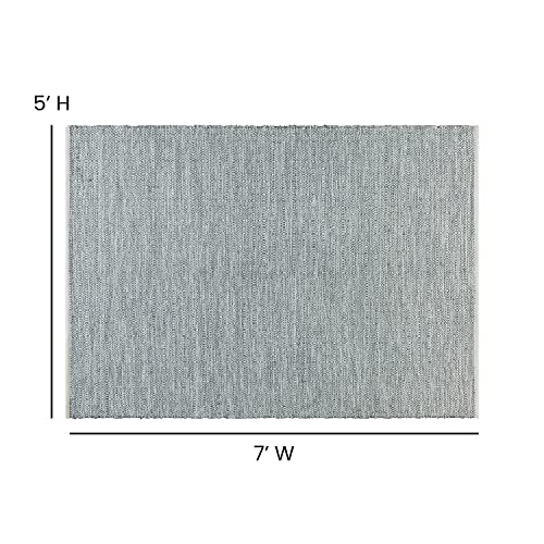 Flash Furniture Abbott Area Rug - Grey - Diamond Pattern - 5' x 7' - Stain Resistant