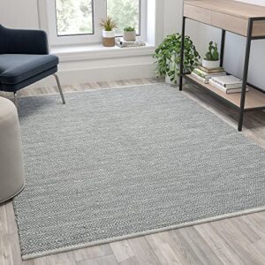 Flash Furniture Abbott Area Rug - Grey - Diamond Pattern - 5' x 7' - Stain Resistant