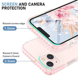 MATEPROX Compatible with iPhone 13 case Clear Thin Slim Crystal Transparent Cover Shockproof Bumper Case for iPhone 13 6.1" 2021(Pink)